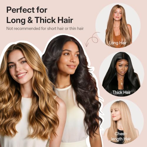 LitBear Jumbo Heatless Curls Overnight Set for Long Thick Hair, Pink