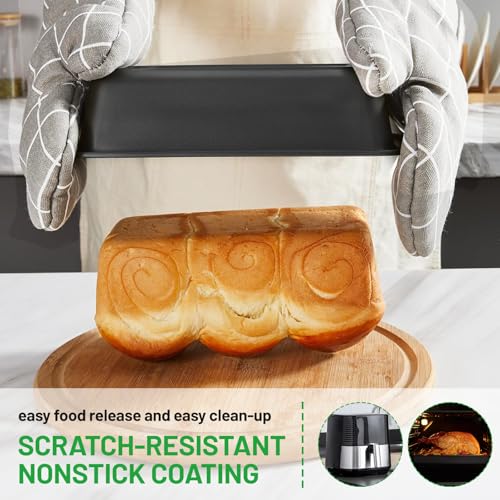 5-Piece Baking Pans Set, Nonstick Bakeware Sets, Black - color: Black
