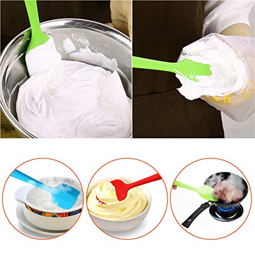 Silicone Spatulas Set, Rubber Spoon Spatula Heat Resistant Spoonula One Piece Design Seamless Spatula Non-Stick Scrapers Baking Mixing Tool (Black Set) - color: Black Set