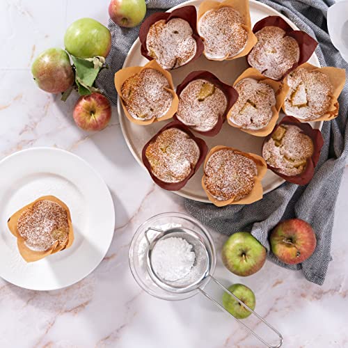 Aodaer 240 Pcs Mini Cupcake Liners Muffin Liners Baking Cups - color: Brown,Natural