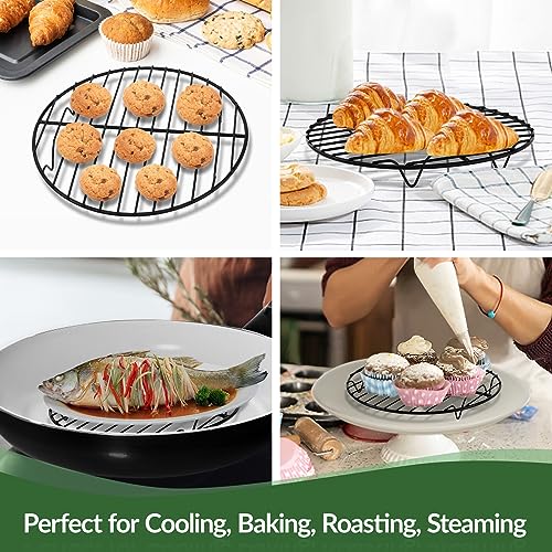 TeamFar Round Cooling Rack, 7.5" Non-stick Stainless Steel Baking Rack - size: 7.5‘’