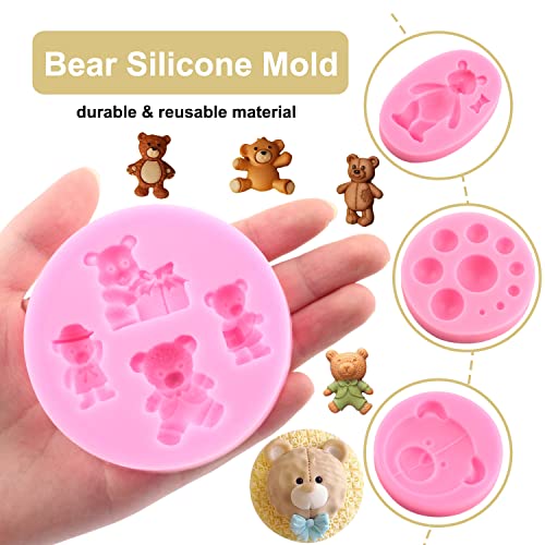 ZiXiang Pearl Fondant Mold Bear Silicone Fondant Molds Set Of 5 - color: Style A