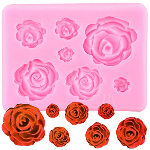 ZiXiang Rose Flower Silicone Molds Daisy Flower Fondant Mold Set Of 4 - color: Style A
