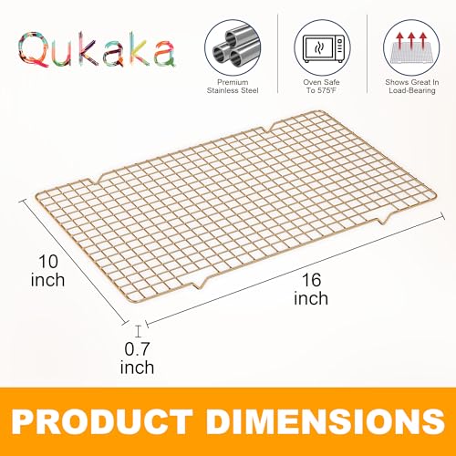 2 PCS Cooling Racks for Cooking and Baking, 10" x 16", Gold - color: Gold, size: 10‘’x16‘’-2PC