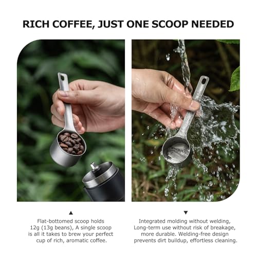 iBasingo Titanium Coffee Scoop 35ml Measuring Spoon,Ticolor Ti1128T - color: Sandblasted