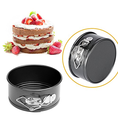 Hiware 4-Inch Mini Springform Pan Set - 4 Piece Small Nonstick Cheesecake Pan for Mini Cheesecakes, Pizzas and Quiches - size: 4-Inch