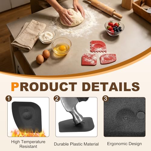 uxcell 3Pcs Oval Pan Scraper 3x2.4Inch Plastic Kitchen Pot Scrubber Black - color: Black