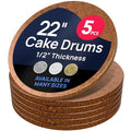 O’Creme Cake Board, Rose Gold Foil Round Cake Circles with Gorgeous Design, Sturdy & Durable 1/2” Thick Cake Drums, Round Cake Boards with 22” Diameter, Pack of 5 Disposable Cake Drums - color: Red, size: 22"