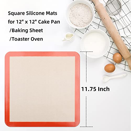 AMYONE 12x12 Square Silicone Baking Mats for XL Air Fryer, Platinum, 2PCS - size: 11.8"L x 11.8"W