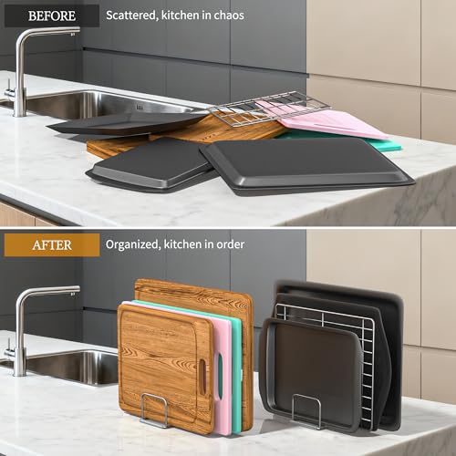 Cutting Board Organizer Holder Stand, Stainless Steel, 1PC(1.0in)
