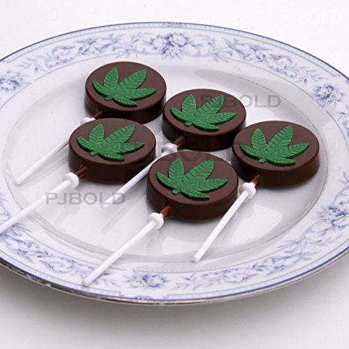 Marijuana Leaf Lollipop Silicone Candy Mold Tray, 2 Pack