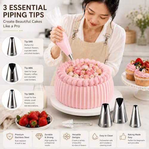 cake piping tips, Russian Piping Tips Set,V-shaped Wave Nozzles Piping Kit - DIY Icing Nozzle Tool for Cupcakes (V-shape) - color: V-shape