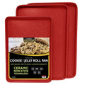 casaWare 3pc Ultimate Cookie Sheet Set (Red Granite) - color: Red Granite