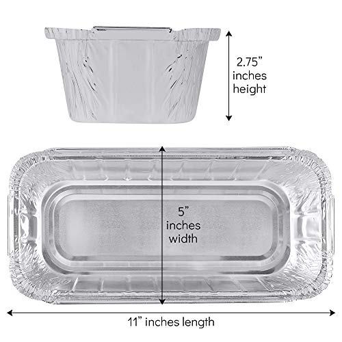 PLASTICPRO [3 Lb 10 Pack Disposable Loaf Pans Aluminum Tin Foil Meal Prep Bakeware - Cookware Perfect for Baking Cakes, Bread, Meatloaf, Lasagna 3 Pound 11'' X 5'' X 2.75'' - size: 3 Pound