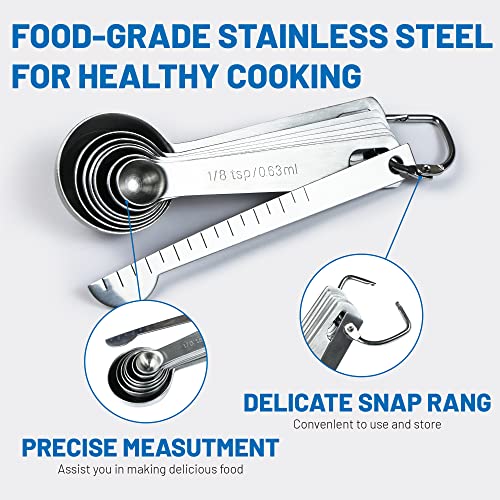 Measuring Spoons, 8-Piece Heavy Duty Stainless Steel Measuring Spoons Set - size: 8PCS
