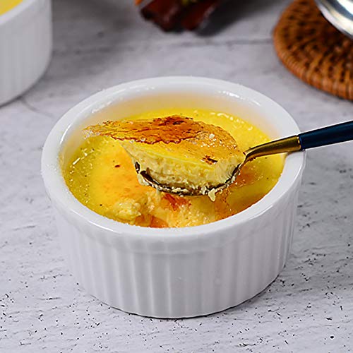 Foraineam Set of 12 Pcs 6 oz Porcelain Souffle Dishes, White Ramekins Bakeware Set Dessert Custard Baking Cups for Baking, Cooking, Serving and More (Pack of 2) - size: 6 Ounce (Pack of 2)