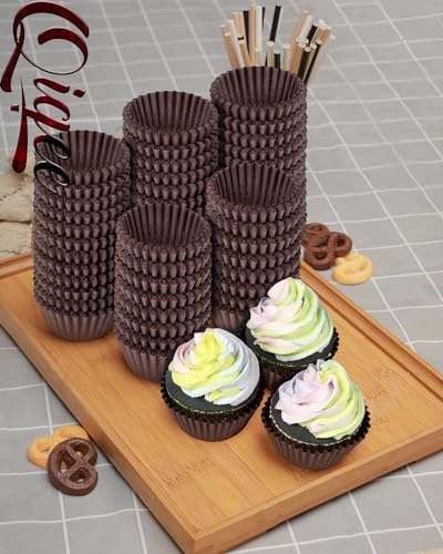 qiqee Coffee Cupcake Liners, 600 Count, Standard Size - color: Coffee, size: Standard Size/600Packs