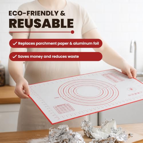 Silicone Baking Mats - Non-Stick Pastry Mat, 3/4 Sheet Size, Pack of 3 - size: 3/4 Size (Pack of 3)