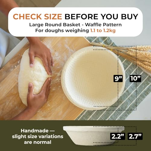 Bulka Sourdough Banneton Bread Proofing Basket Large 9" Round Waffle 1kg - size: 1kg