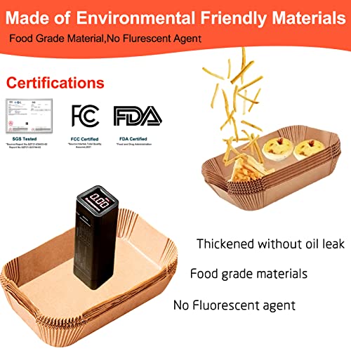 Air Fryer Liner Rectangular for Ninja Foodi Dual Basket 8QT 10QT - size: 8.6"x5.5" Rectangle 125 pcs