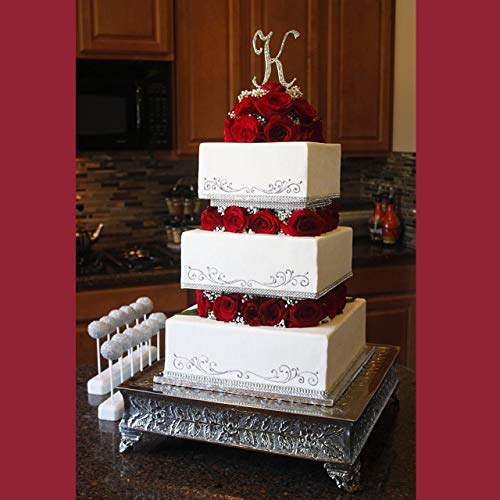 CAKESAFE Square Essential Cake Decorating Acrylic Disk Kit - 3 Sets - Square 6.25", 8.25", 10.25" Disk Sets (2 disks per size), 2-8" Icing Scrapers with 1 Scraper Edge and 3 Cake Comb Patterns - size: 2-6.25, 8.25, 10.25" Square Disks