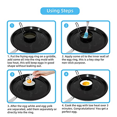 8 Inch Omelette Ring, 6 Inch Pancake Ring and 3.5 Inch Egg Ring
