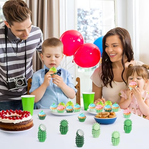 Green Mini Size Cupcake Liners, Bulk Grease Resistant Muffin Baking Cups - color: Green