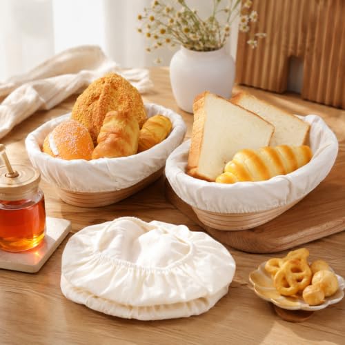 Oruola 6PCS Proofing Basket Liner,10In Cloth Banneton Cover
