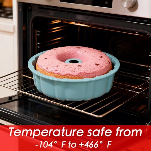 SOV silicone cake pan, silicone Cake Molds, Bakeware Non Stick 10 inch Pan for Jello,Gelatin,cake, Silicone Baking Molds for Cakes, Round Baking Pan (blue+1 pack) - size: Blue, 1 pack