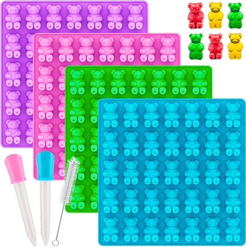 Large Silicone Gummy Bear Molds, Candy Molds, 4 Pack