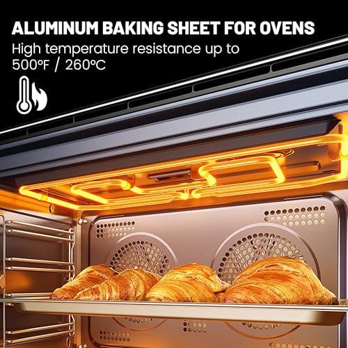 BIEAMA 6 Pack 26" x 18" Full Size Baking Sheet Pan, Aluminum Commercial Pan - size: 6PACK Full Size 26"×18"