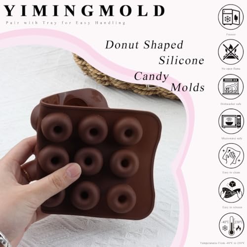 15 Cavity Donut Shaped Silicone Candy Molds Set Of 2