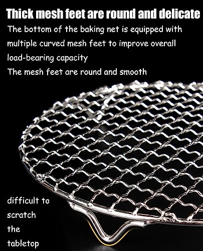 Round Cooling Racks for Cooking Baking Stainless Steel Heavy Duty Wire Rack Baking Rack Dia 13.8",Dishwasher Safe - size: Dia 13.8"