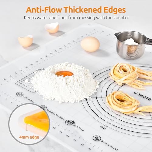U-Taste Silicone Pastry Mat, Dough Rolling Baking Sheet, 28x20"/Transparent - color: Transparent, size: 27.6"L x 19.7"W