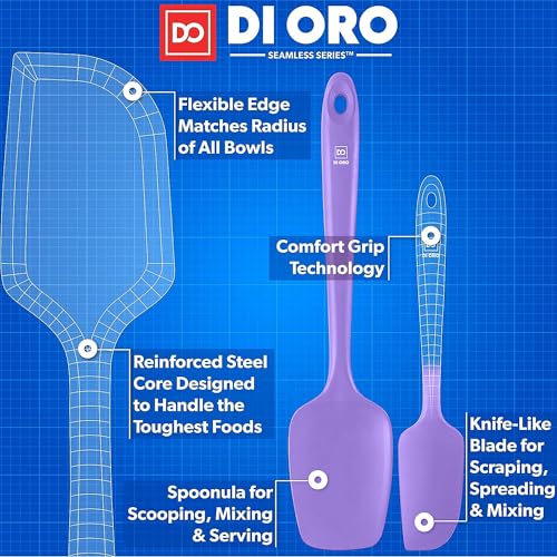 DI ORO Silicone Spatula Set - 600F Heat Resistant, 4-Pc Lavender - color: Lavender