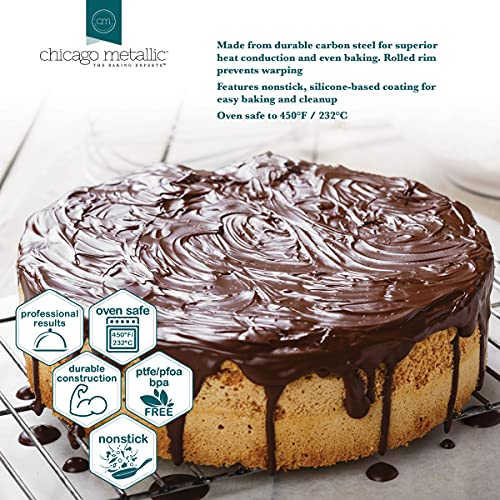 Chicago Metallic Round Cake Pan, Single Pan (9-Inch) (Pack of 12) - size: Single Pan (9-Inch) (Pack of 12)