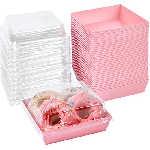 Ocmoiy Charcuterie Boxes with Clear Lids, 5 Inches, 100 Pack, Pink - color: Pink