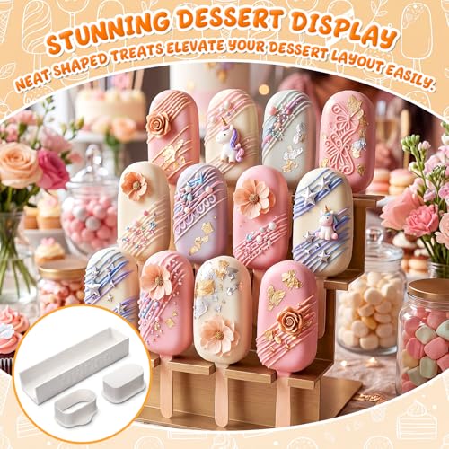 3in Cakesicle Cutter with 9in Tray, Cakesicle Mold Set, White - color: White, size: 3in, style: Single Slot