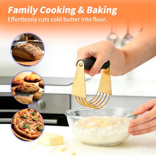 SmileCat Gold Pastry Cutter Dough Blender Stainless Steel
