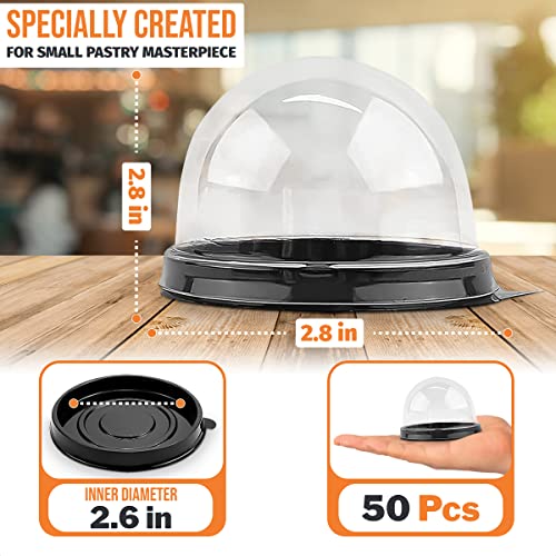 VIKROM Mini Cupcake Containers 50 Pack, Desk Pet Containers with Clear Lids