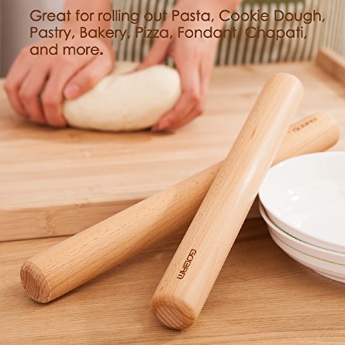 GOBAM Wood Rolling Pin, Small - Dough Roller for Pasta, Cookies, Pie, Pizza, Chapati, Fondant, Rolling Pins for Baking, Bread Making Tools and Supplies - 11 x 1.38 Inches - size: 11*1.38inch