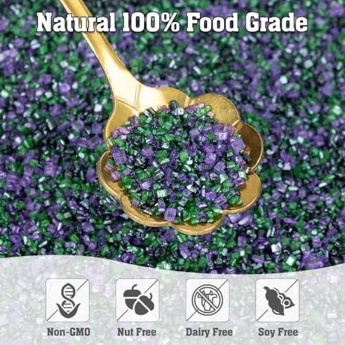 Twisweet Halloween Sprinkles 150g, Edible Purple Green Black Sanding Sugar - color: Purple, Black, Green