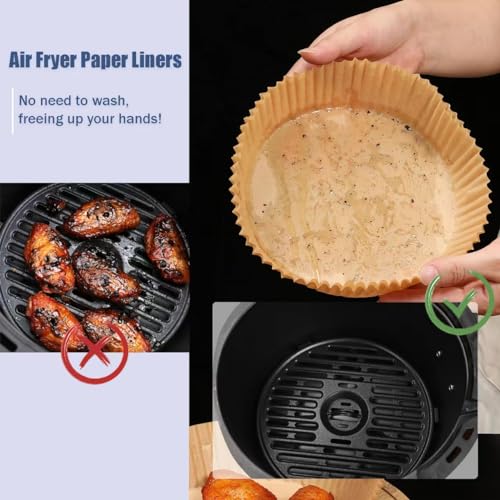 8In Round 100Pcs Air Fryer Liners Disposable Paper Parchment Liners - color: Paper-Round, size: 8inch-100PCS