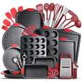 Eatex Baking Sheet Set, 39 Piece Baking Pans Set, Cookie Sheets for Baking - size: 39-Piece Set Red