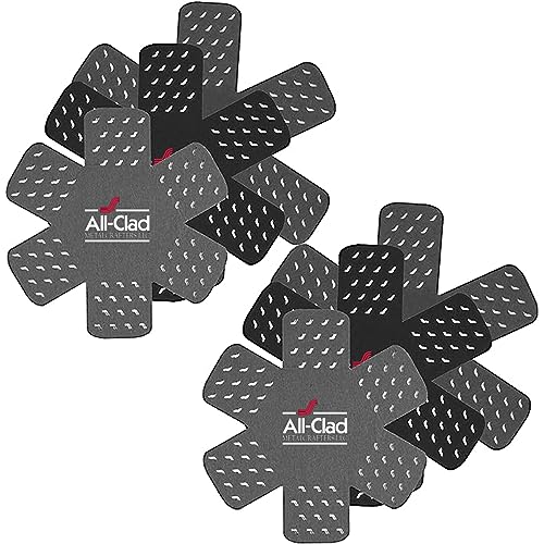 All-Clad Professional Silicone Pot/Pan Protector Set, Black/Gray, 6pc - size: Pot Protectors (6-Piece)