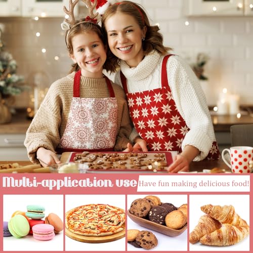 Nuanchu 8 Pcs Silicone Baking Mat Non-stick Baking Half Sheet, Red - color: Red