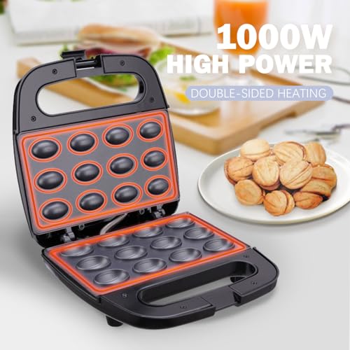 Walnut Cookie Maker 12 Holes Mold Maker Electric Walnut Cake Maker Mini Nut Waffle Bread Machine Sandwich Iron,Toaster Baking Breakfast Pan - color: 12 Holes Walnut Maker