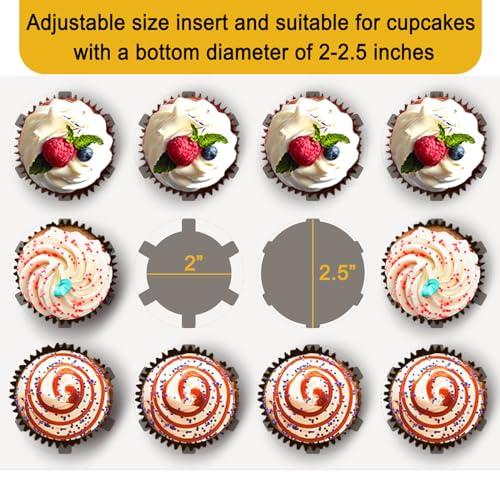 12-Count White Cupcake Boxes with Window and Insert, 13x10x3.5 Inch, Set of 10, Suitable for Cupcakes, Muffins, and Cookies