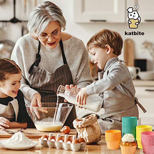 Katbite 160PCS Cupcake Liners Baking Cup Liner, Baking Liners Holders green, orange, yellow and red - color: Green-yellow-orange-rose