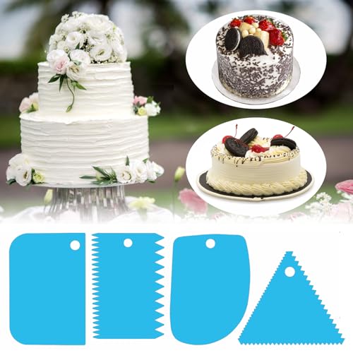 Cake Scraper, 6 Pcs Cake Smoother Scraper, Dough Scraper Blue - color: Blue